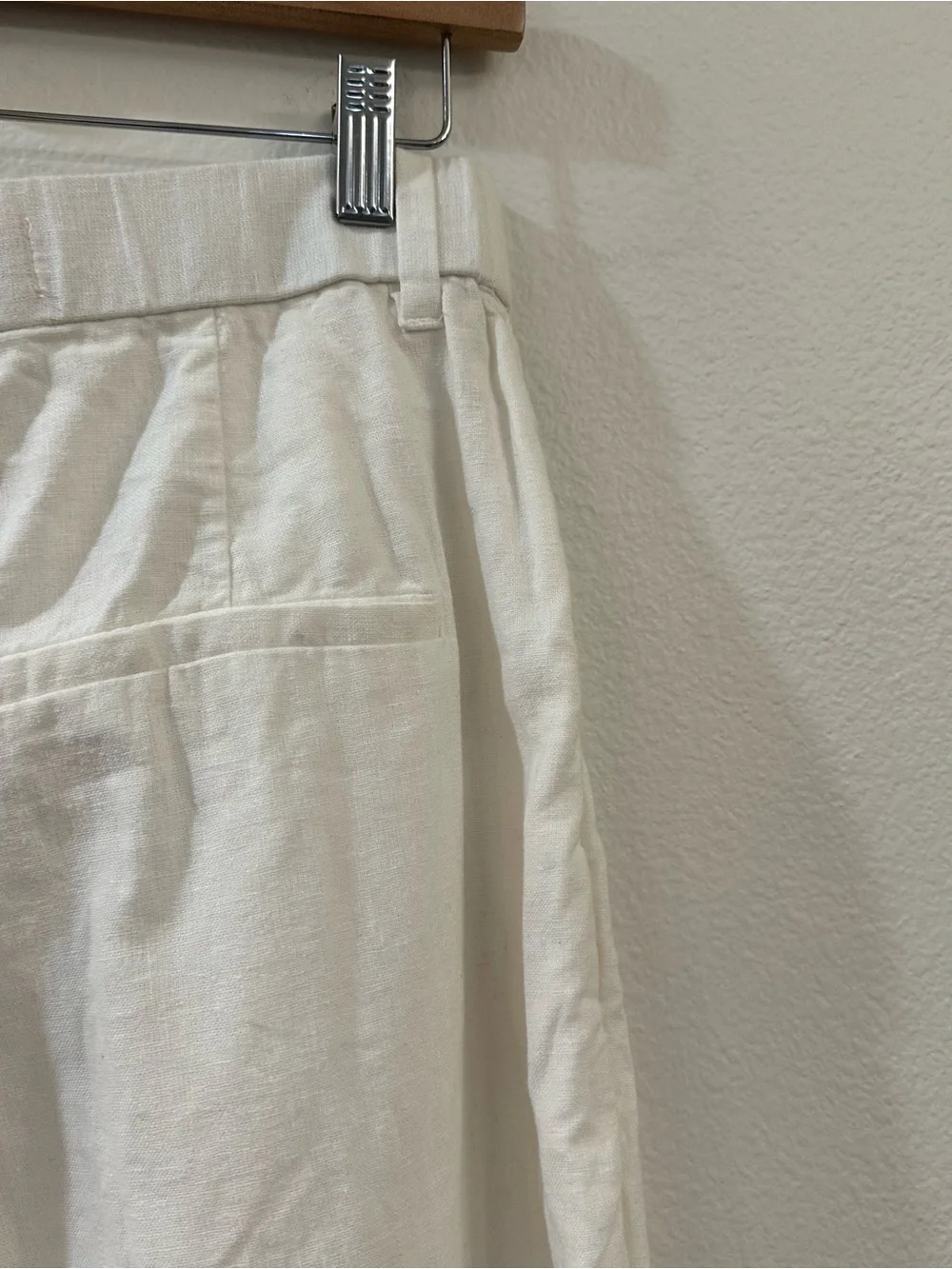 Abercrombie & Fitch Sloane Linen-Blend Tailored Wide Leg Pant White Size XS - Picture 9 of 13